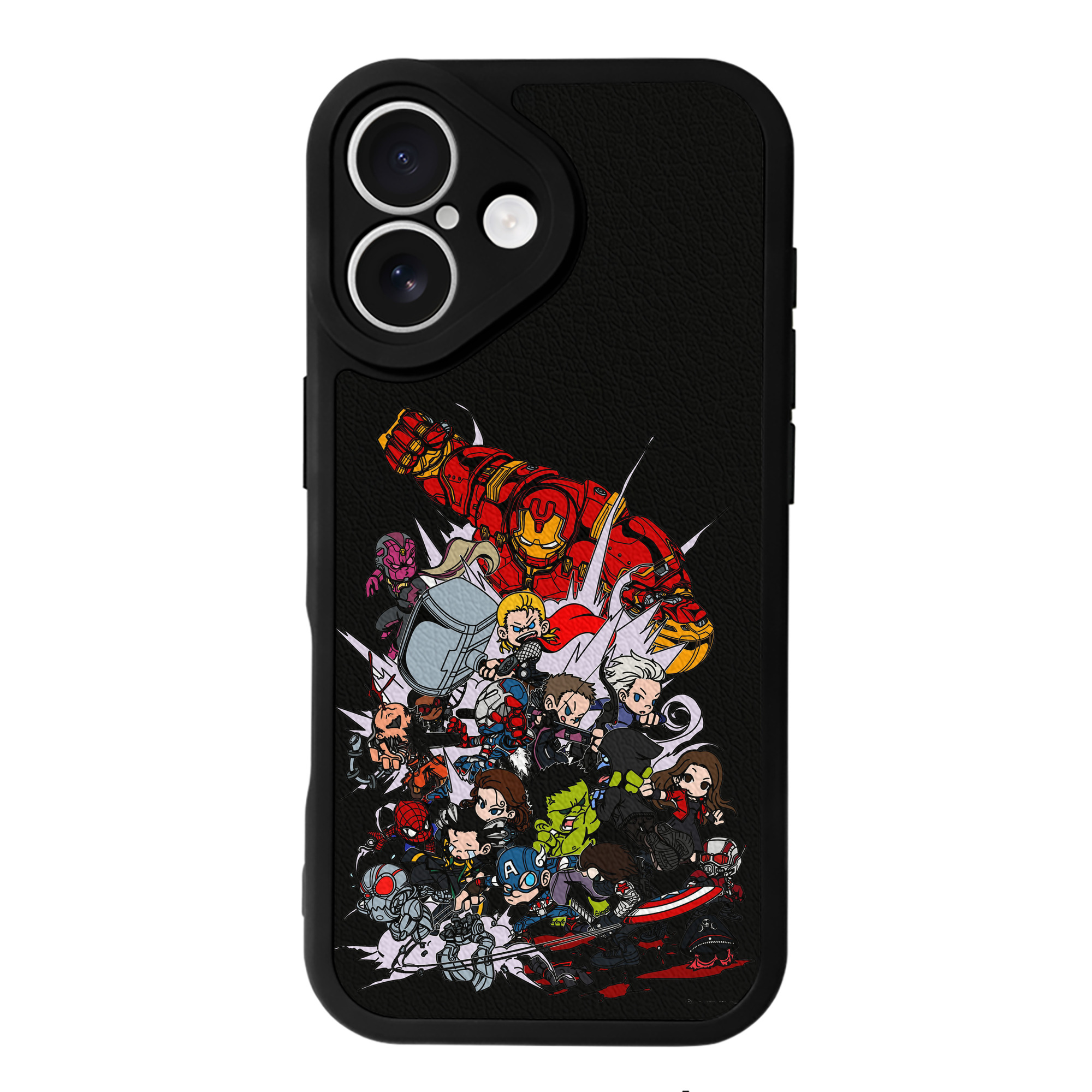 （画像用） アベンジャーズ The Avengers 【iPhone 16シリーズ対応】シリコンスマホケース（レザー調） 材質：シリコン